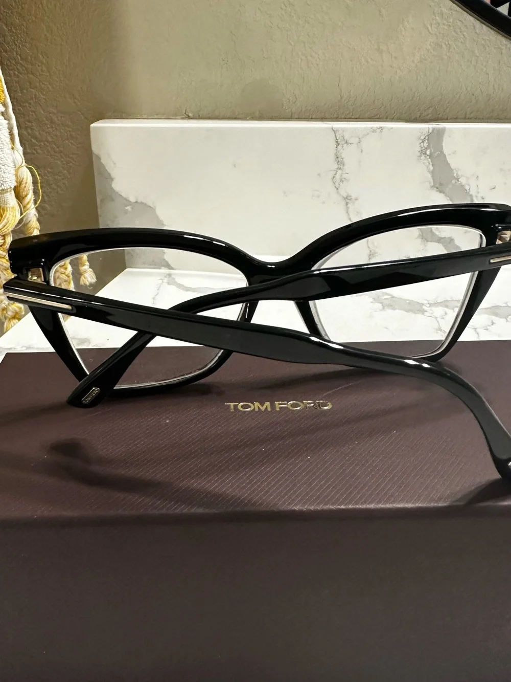 Tom Ford Black Women's Oversized Cat-Eye Glasses